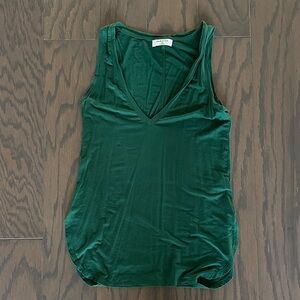 Aritzia Babaton Deep Green V-Neck Tank Top